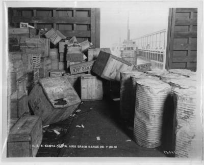 Crates of Supplies for the USS Santa Olivia, Erie Basin Barge 95