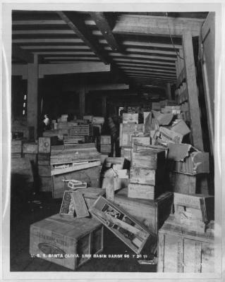 Crates of Supplies for the USS Santa Olivia, Erie Basin Barge 95