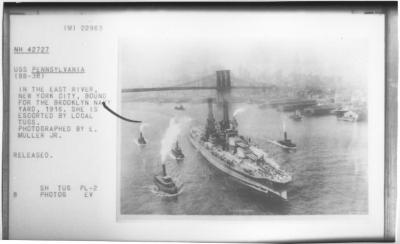 USS PENNSYLVANIA (BB-38) in the East River, New York City