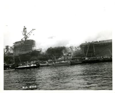 Smoke Billowing From the USS Constellation (CV-64)