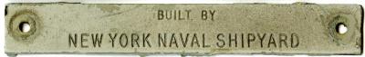 USS Constellation plaque – Built By New York Naval Shipyard