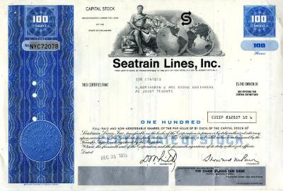 Seatrain Lines, Inc. Stock Certificate - 100 Shares