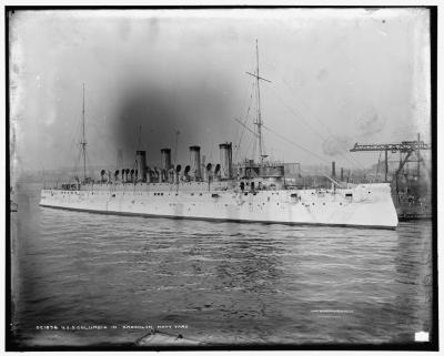 USS Columbia (C-12) in the Brooklyn Navy Yard