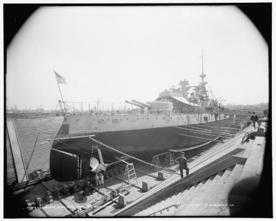 USS Oregon in Dry Dock, Brooklyn Navy Yard