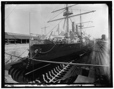 USS Atlanta in Dry Dock, Brooklyn Navy Yard