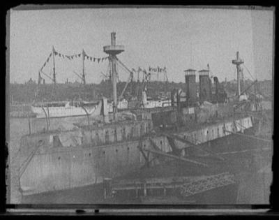 USS Maine Under Construction at the Brooklyn Navy Yard