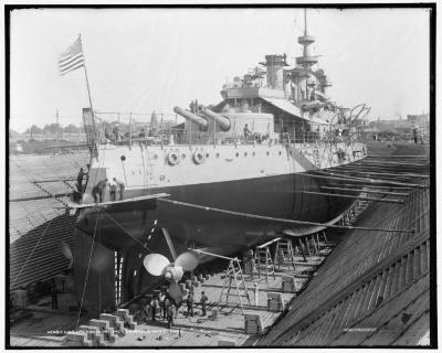 USS Oregon in Dry Dock, Brooklyn Navy Yard
