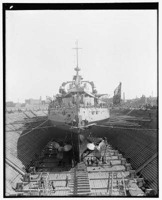 USS Oregon in Dry Dock, Brooklyn Navy Yard