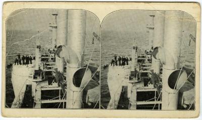 Aboard the Fighting Cruiser Brooklyn Looking Aft from the Forward Bridge