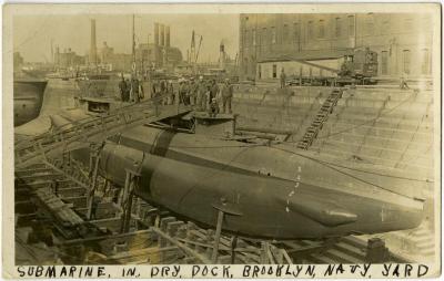 Submarine in Dry Dock, Brooklyn Navy Yard