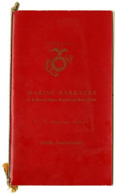 U.S. Marine Corps 187th Anniversary Dinner Menu