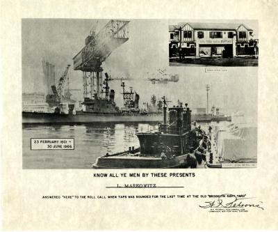 Certificate Issued for the Closing of the Brooklyn Navy Yard