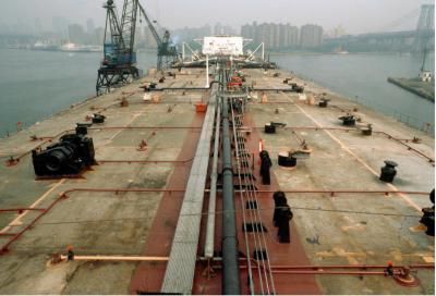 The Main Deck of the T.T. Stuyvesant from the Bow, looking Aft towards the Stern