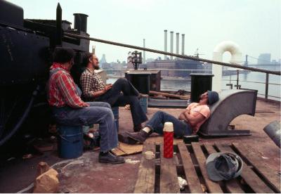 Three Seatrain Pipe-fitters on Their Lunch Break 