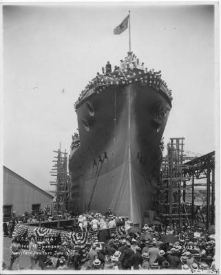 USS Arizona, Arrival of Sponsor, Navy Yard, New York