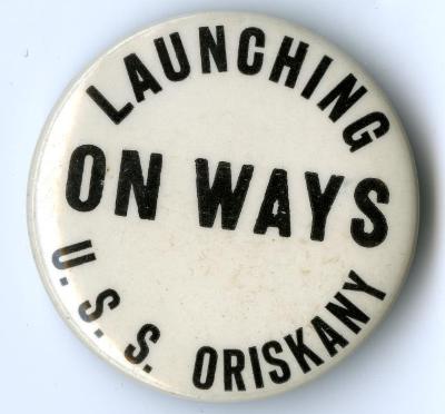 Launching USS Oriskany On Way Pin