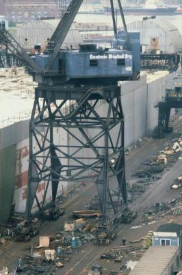Seatrain Shipbuilding Crane Next to T.T. Bay Ridge in Dry Dock 5