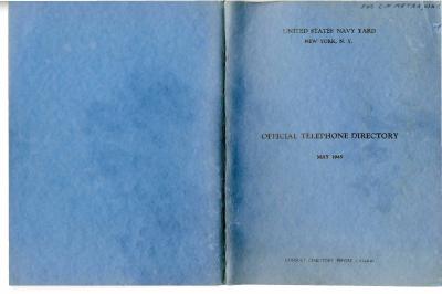 1945 Brooklyn Navy Yard Telephone Directory