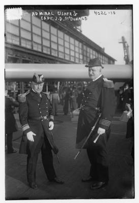 Captain John D. McDonald, First Commanding Officer of the USS Arizona and Rear Admiral Nathaniel Riley Usher