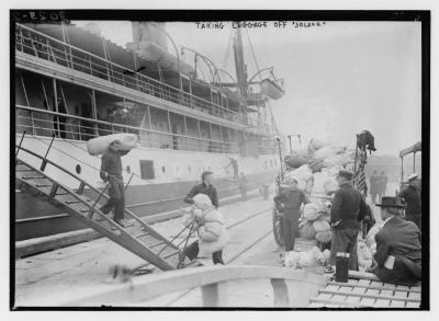 Taking Luggage Off the USS Solace (AH-2)