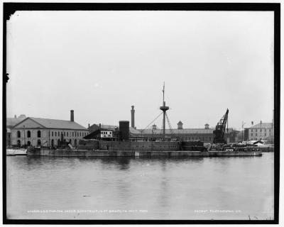 USS Puritan Under Construction at the Brooklyn Navy Yard