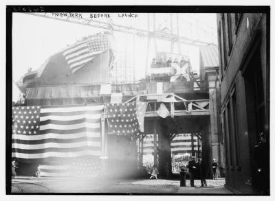 The USS New York (BB-34) before the Launch