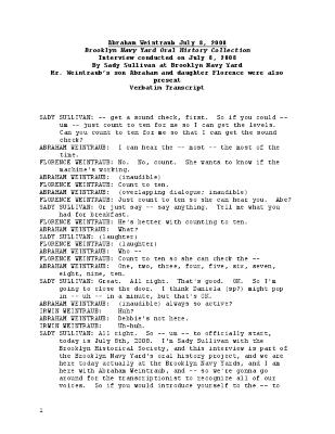 Weintraub Transcript