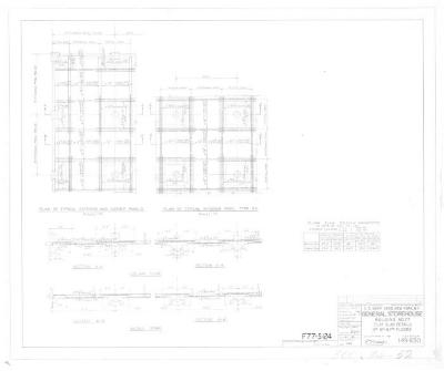 General Storehouse, Building No. 77 - Flat Slab Details, 5th, 6th &amp;7th Floors