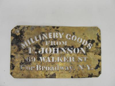Millinery Goods metal stencil