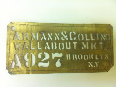 Armann &amp; Colling brass stencil