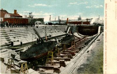 U.S. Submarine Boat "Plunger", Brooklyn Navy Yard