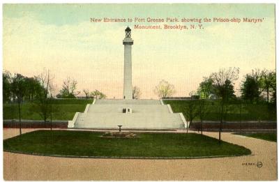 New Entrance to Fort Greene Park, showing the Prison-ship martyrs' Monument, Brooklyn, N.Y.