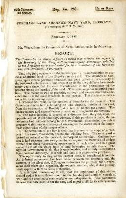 Purchase land adjoining Navy Yard, Brooklyn