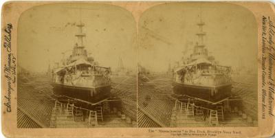 The "Massachusetts" in Dry Dock, Brooklyn Navy Yard.