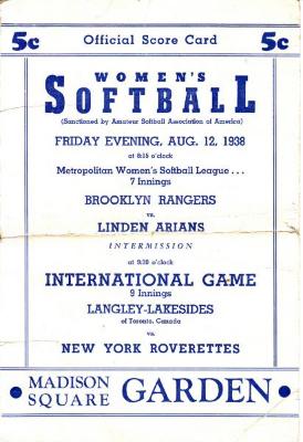 Women's Softball Official Score Card