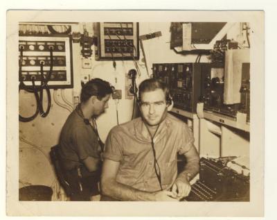 Dogstead at work in Radio Room